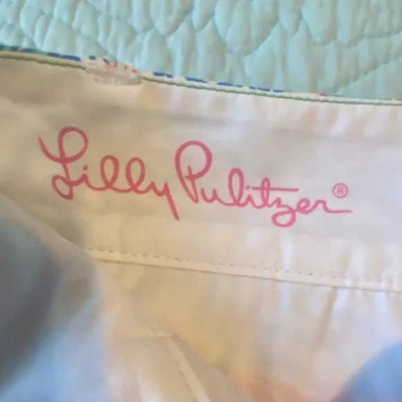 Lilly Pulitzer The Chipper Shorts Bermuda Size 0 Red & Blue Coral pattern Preppy - Picture 10 of 11